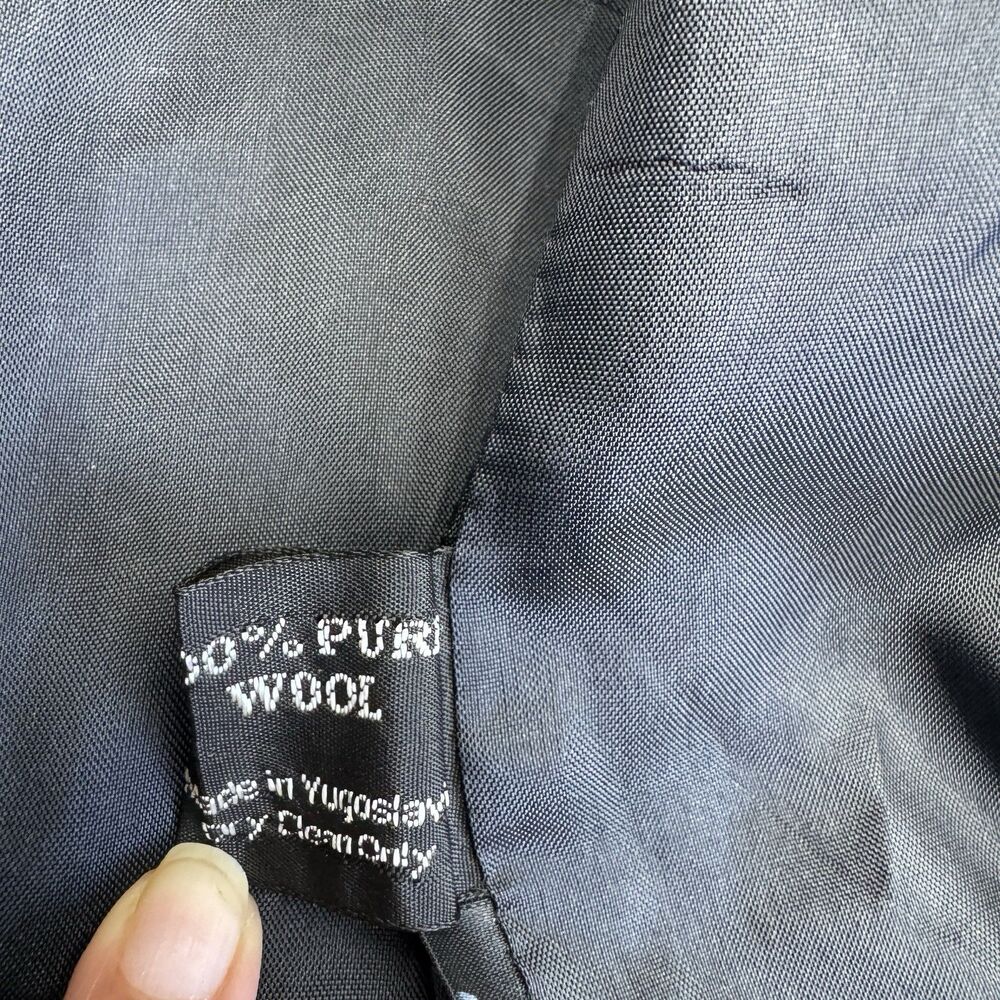 Vintage Giorgio Sant'Angelo 100% Wool Plaid Double Breasted Blazer 6 Yugoslavia - Picture 5 of 10